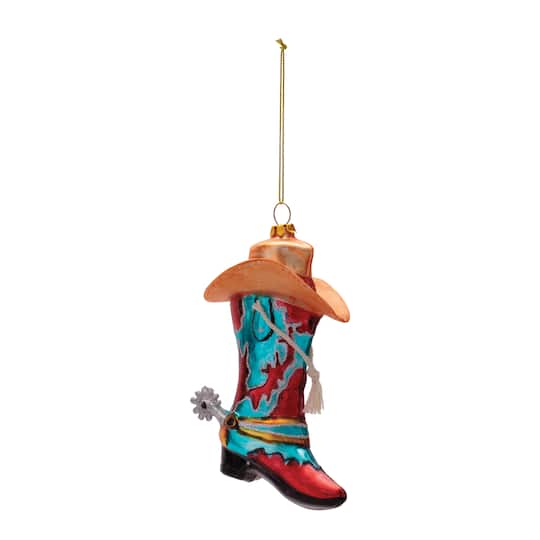 Melrose 6" Cowboy Boot & Hat Glass Ornaments, 6ct.
